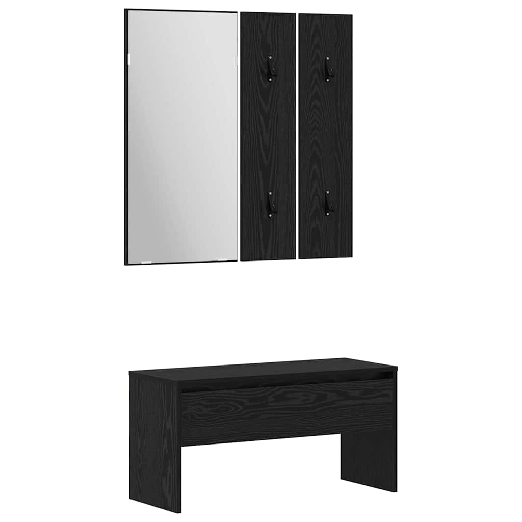 vidaXL Flurmöbel-Set 3 pcs Schwarz Eichen-Optik 80 x 31 x 40 cm