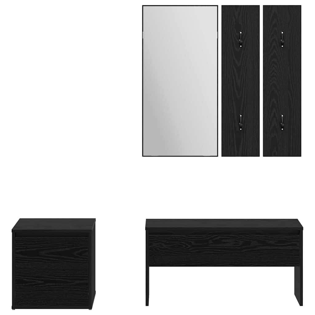 vidaXL Flurmöbel-Set 3 pcs Schwarz Eichen-Optik 80 x 31 x 40 cm