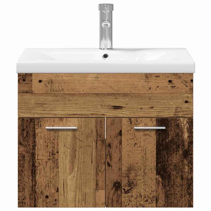 vidaXL Ensemble de meubles de salle de bain suspendu avec rangement Bois d'ingénierie