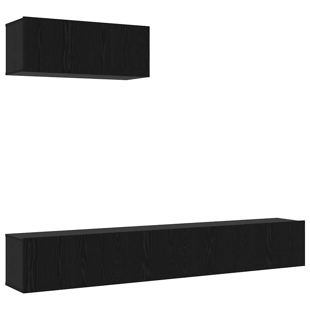 vidaXL TV-Schrankset 3 pcs Schwarz Eichen-Optik Holzwerkstoff
