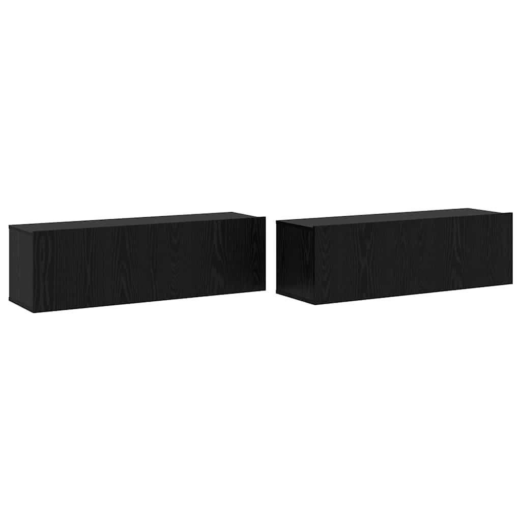 vidaXL TV-Schrankset 3 pcs Schwarz Eichen-Optik Holzwerkstoff