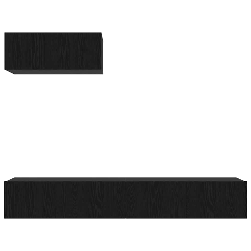 vidaXL TV-Schrankset 3 pcs Schwarz Eichen-Optik Holzwerkstoff