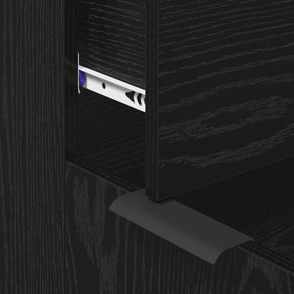 vidaXL Sideboard 3 pcs Schwarz Eichen-Optik Holzwerkstoff