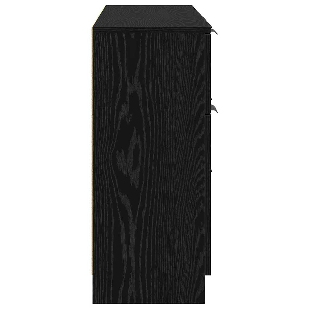 vidaXL Sideboard 3 pcs Schwarz Eichen-Optik Holzwerkstoff