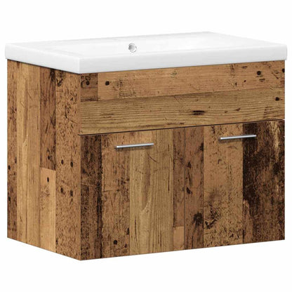 vidaXL Badezimmermöbel-Set Wandmontiert 3 pcs Altholz Holzwerkstoff