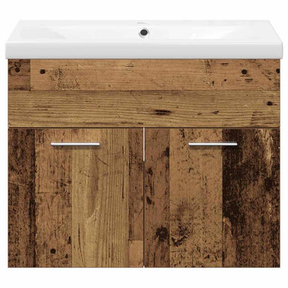vidaXL Badezimmermöbel-Set Wandmontiert 3 pcs Altholz Holzwerkstoff