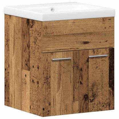 vidaXL Badezimmermöbel-Set Wandmontiert 3 pcs Altholz Holzwerkstoff