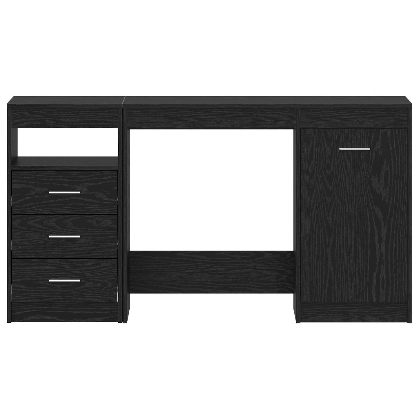 vidaXL Schreibtisch 2 pcs Schwarz Eichen-Optik 140 x 50 x 76 cm