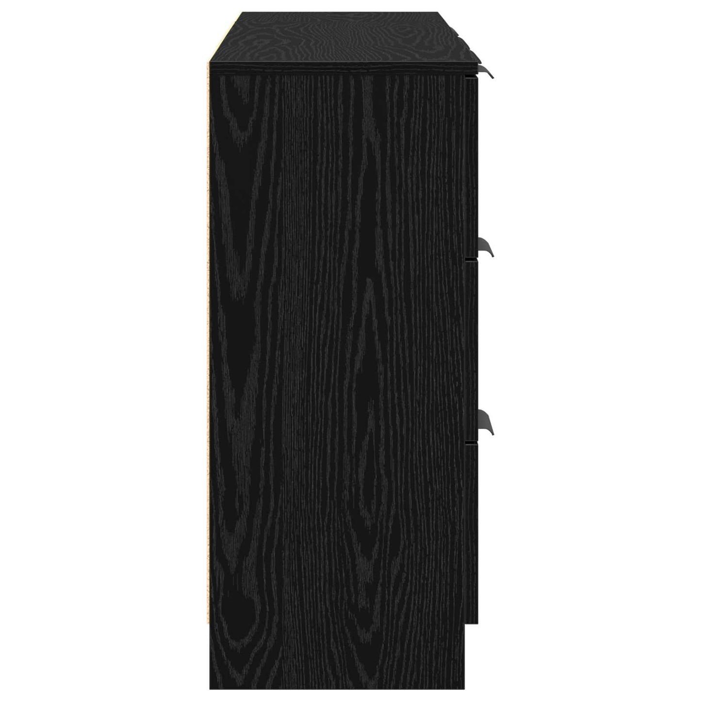 vidaXL Sideboard 3 pcs Schwarz Eichen-Optik Holzwerkstoff