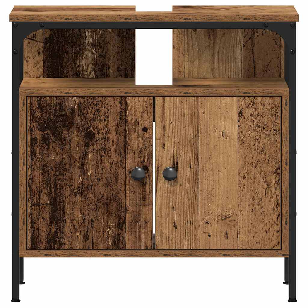 vidaXL Badezimmer Waschbeckenmöbel mit Regal 3 pcs Braun Holzwerkstoff