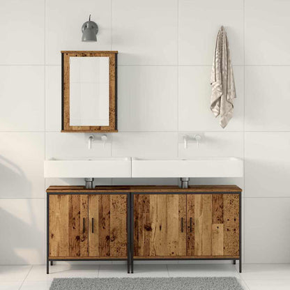vidaXL Badezimmer Waschbeckenmöbel mit Regal 3 pcs Braun Holzwerkstoff