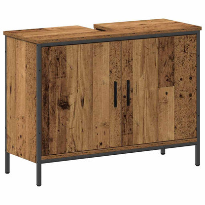 vidaXL Badezimmer Waschbeckenmöbel mit Regal 3 pcs Braun Holzwerkstoff