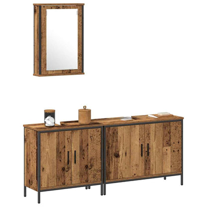 vidaXL Badezimmer Waschbeckenmöbel mit Regal 3 pcs Braun Holzwerkstoff
