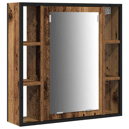 vidaXL Badezimmermöbel-Set mit Regal 3 pcs Altholz Holzwerkstoff