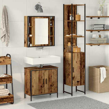 vidaXL Badezimmer Waschbeckenmöbel mit Regal 3 pcs Braun Holzwerkstoff