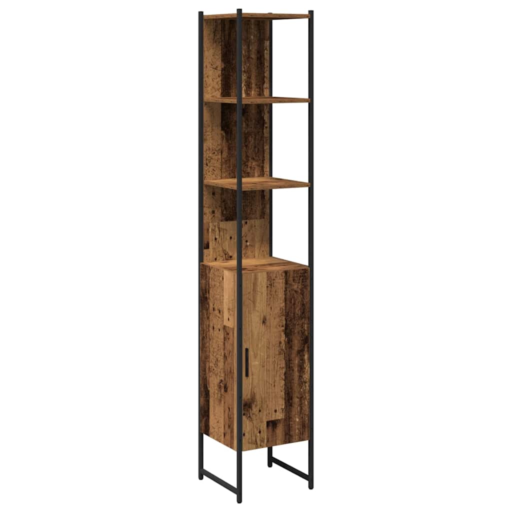 vidaXL Badezimmermöbel Set mit Regal 3 pcs Altholz Holzwerkstoff