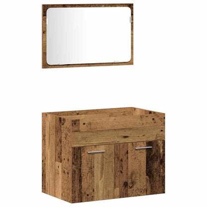 vidaXL Badezimmermöbel-Set Wandmontiert 4 pcs Altholz Holzwerkstoff