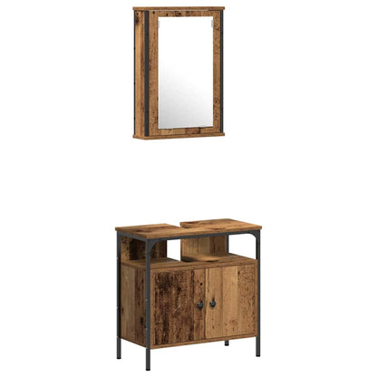 vidaXL Badezimmermöbel Set mit Speicher 3 pcs Braun 33 x 33 x 120.5 cm