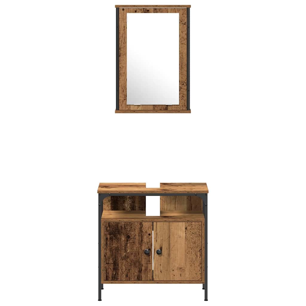 vidaXL Badezimmermöbel Set mit Speicher 3 pcs Braun 33 x 33 x 120.5 cm
