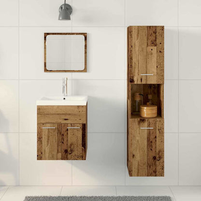 vidaXL Badezimmermöbel-Set mit Schubladen 4 pcs Altholz Holzwerkstoff