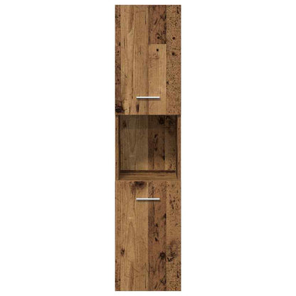 vidaXL Badezimmermöbel-Set mit Regal mit Tür 4 pcs Braun Holzwerkstoff