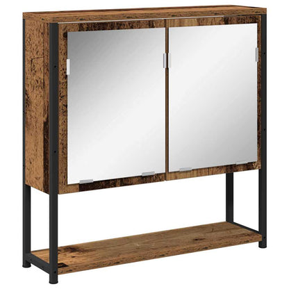 vidaXL Badezimmermöbel-Set mit Regal 3 pcs Altholz Holzwerkstoff