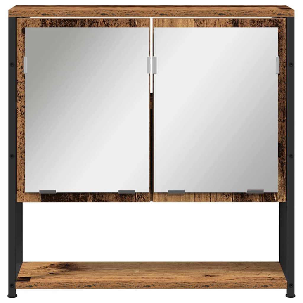 vidaXL Badezimmermöbel-Set mit Regal 3 pcs Altholz Holzwerkstoff