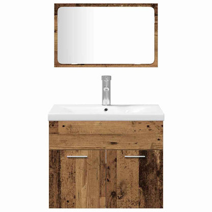 vidaXL Badezimmermöbel-Set Wandmontiert 4 pcs Braun Holzwerkstoff