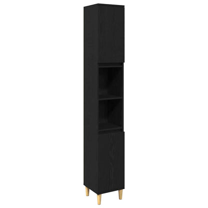 vidaXL Badezimmermöbel-Set mit Speicher 3 pcs Schwarz Holzwerkstoff