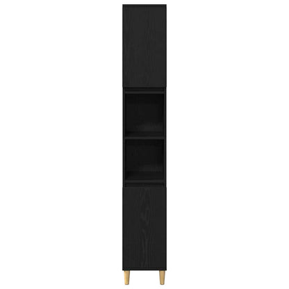 vidaXL Badezimmermöbel-Set mit Speicher 3 pcs Schwarz Holzwerkstoff