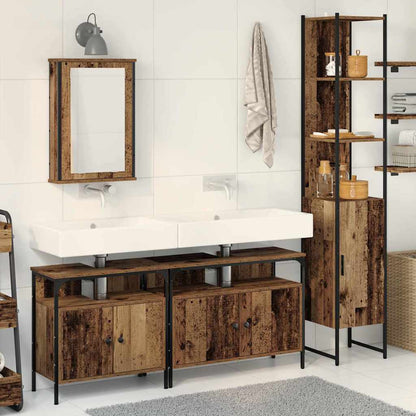 vidaXL Badezimmermöbel-Set mit Regal 4 pcs Altholz Holzwerkstoff