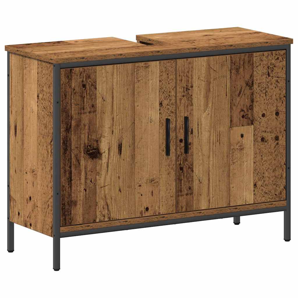 vidaXL Badezimmermöbel-Set mit Regal mit Tür 4 pcs Braun Holzwerkstoff