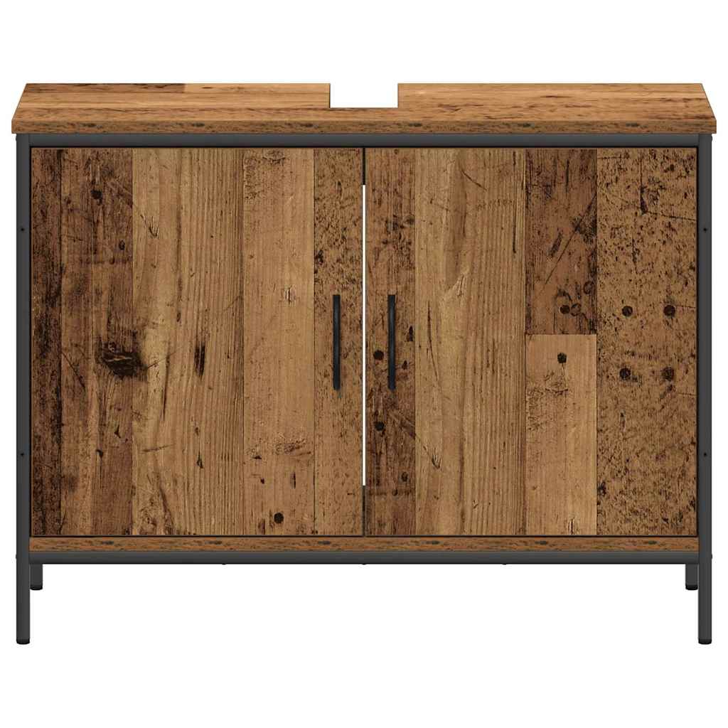 vidaXL Badezimmermöbel-Set mit Regal mit Tür 4 pcs Braun Holzwerkstoff