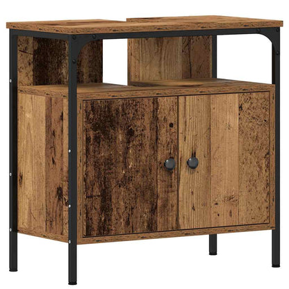 vidaXL Badezimmermöbel-Set mit Regal 4 pcs Altholz Holzwerkstoff