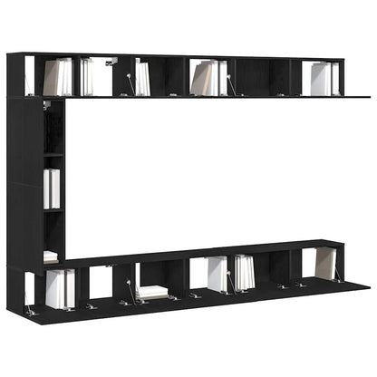 vidaXL TV-Schrankset 9 pcs Schwarz Eichen-Optik Holzwerkstoff