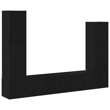 vidaXL TV-Schrankset 6 pcs Schwarz Eichen-Optik Holzwerkstoff