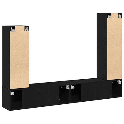 vidaXL TV-Schrankset 6 pcs Schwarz Eichen-Optik Holzwerkstoff