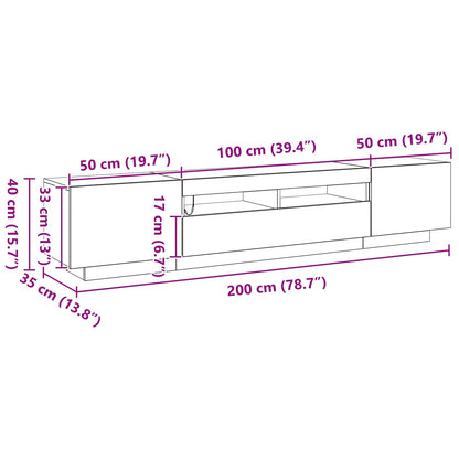 TV-Schrankset 2 pcs Schwarz 200 x 35 x 40 cm Holzwerkstoff