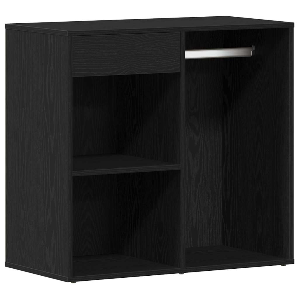 vidaXL Schminktischset mit LED mit Regal 4 pcs Schwarz Eichen-Optik