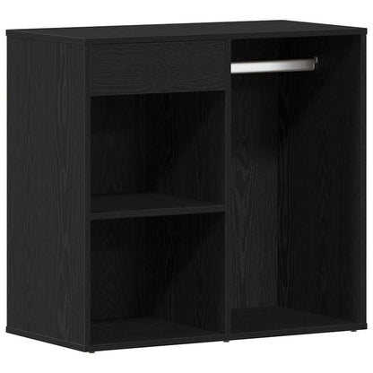 vidaXL Schminktischset mit LED mit Regal 4 pcs Schwarz Eichen-Optik