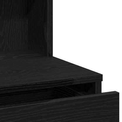 vidaXL Schminktisch-Set 2 pcs Schwarz Eichen-Optik Holzwerkstoff