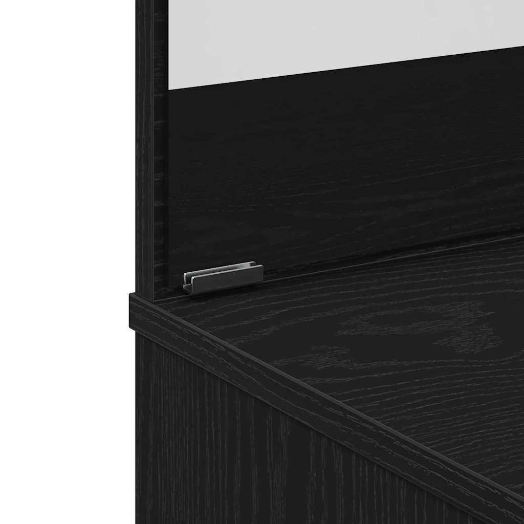 vidaXL Schminktisch-Set 2 pcs Schwarz Eichen-Optik Holzwerkstoff