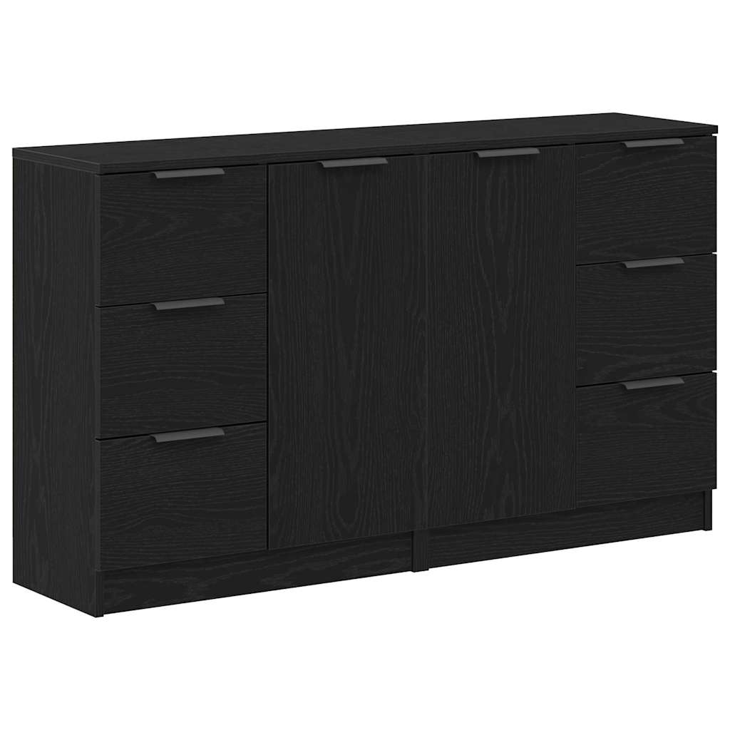 vidaXL Sideboard Schwarz Eichen-Optik 120 x 30 x 70 cm Holzwerkstoff