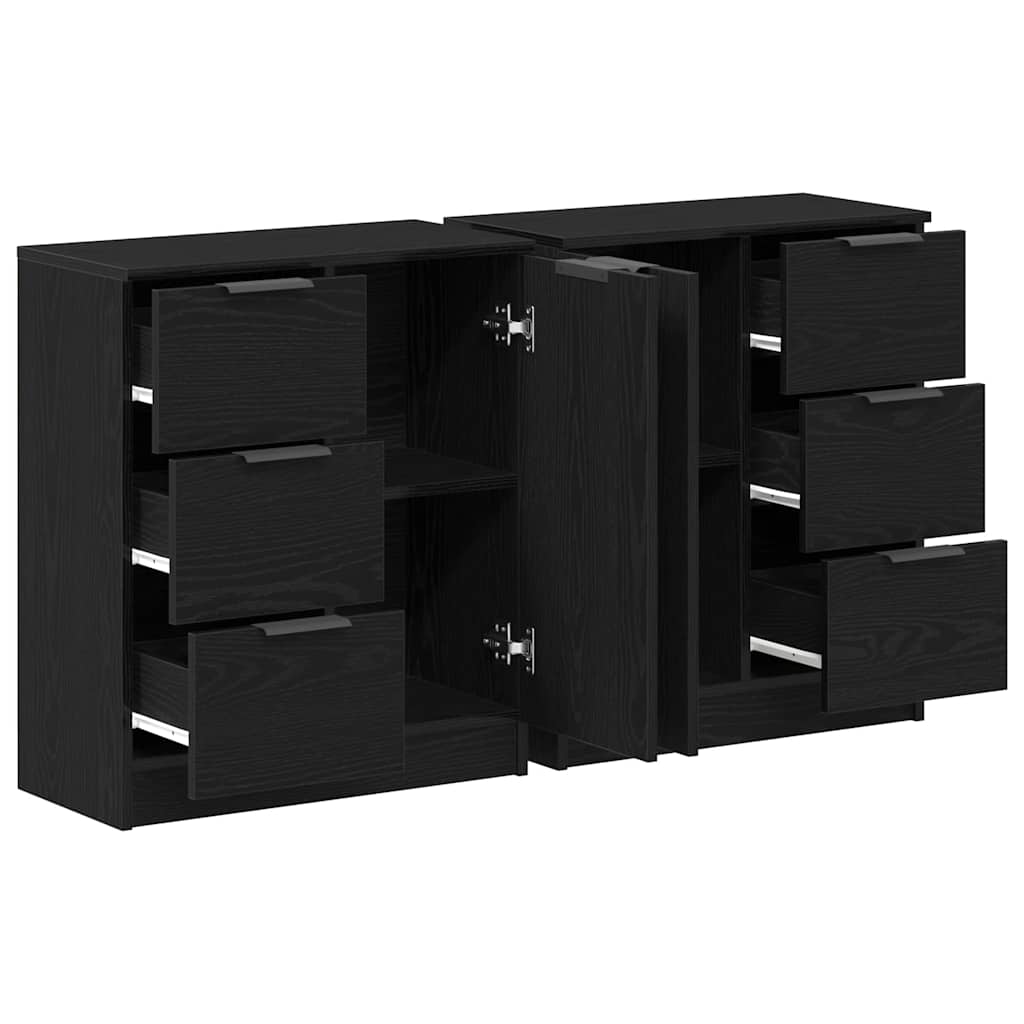 vidaXL Sideboard Schwarz Eichen-Optik 120 x 30 x 70 cm Holzwerkstoff