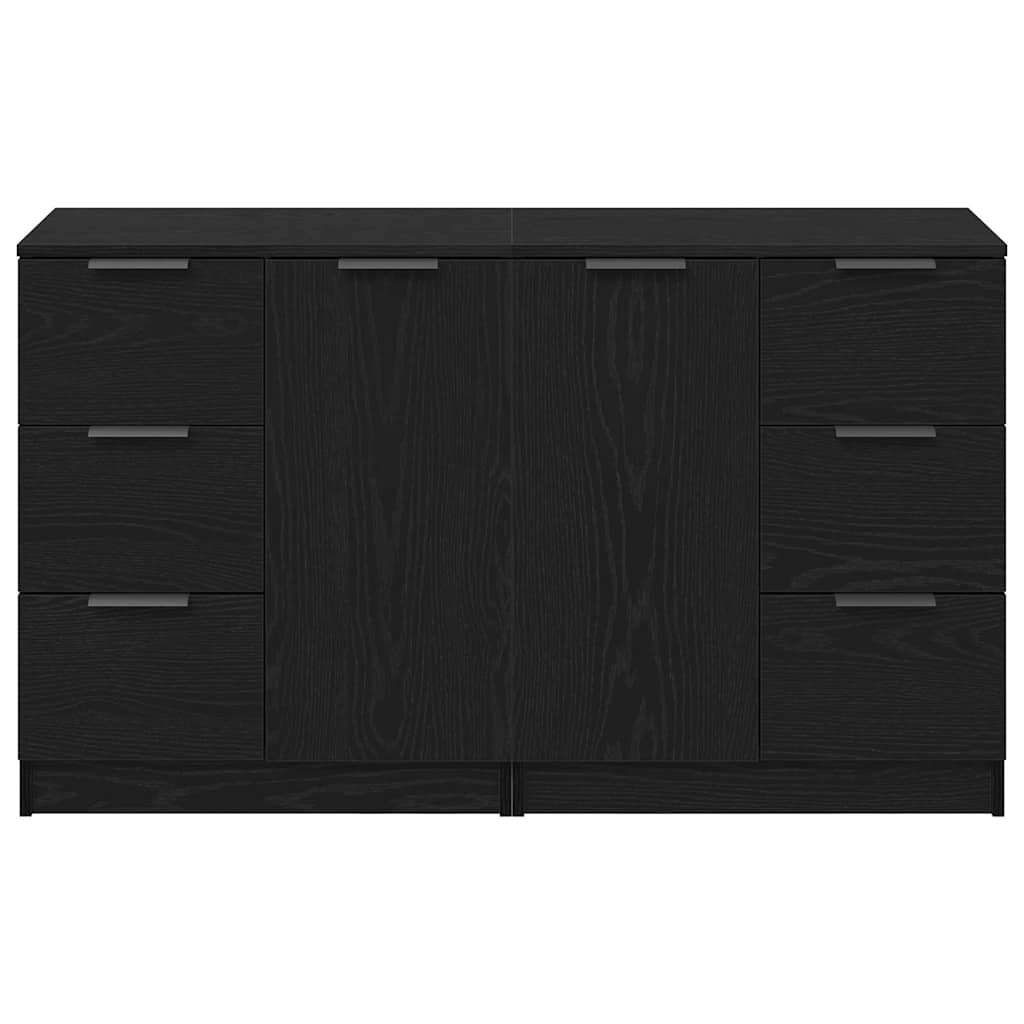 vidaXL Sideboard Schwarz Eichen-Optik 120 x 30 x 70 cm Holzwerkstoff