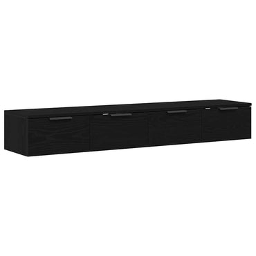 vidaXL Wandmontierter Schrank 2 pcs Schwarz Eichen-Optik Holzwerkstoff
