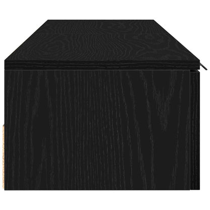 vidaXL Wandmontierter Schrank 2 pcs Schwarz Eichen-Optik Holzwerkstoff