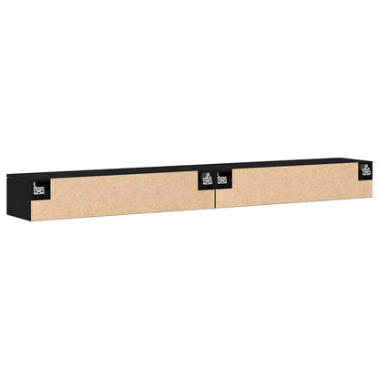 vidaXL Wandmontierter Schrank 2 pcs Schwarz Eichen-Optik Holzwerkstoff