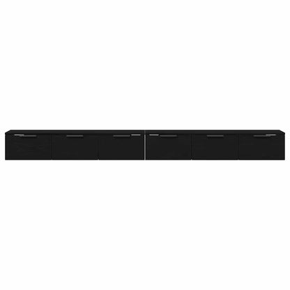 vidaXL Wandmontierter Schrank 2 pcs Schwarz Eichen-Optik Holzwerkstoff