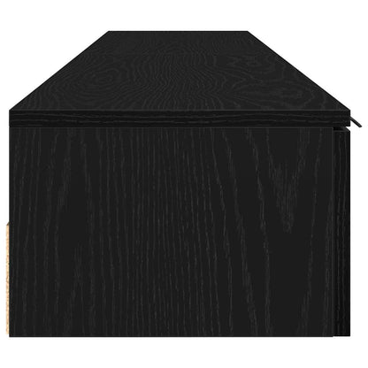 vidaXL Wandmontierter Schrank 2 pcs Schwarz Eichen-Optik Holzwerkstoff